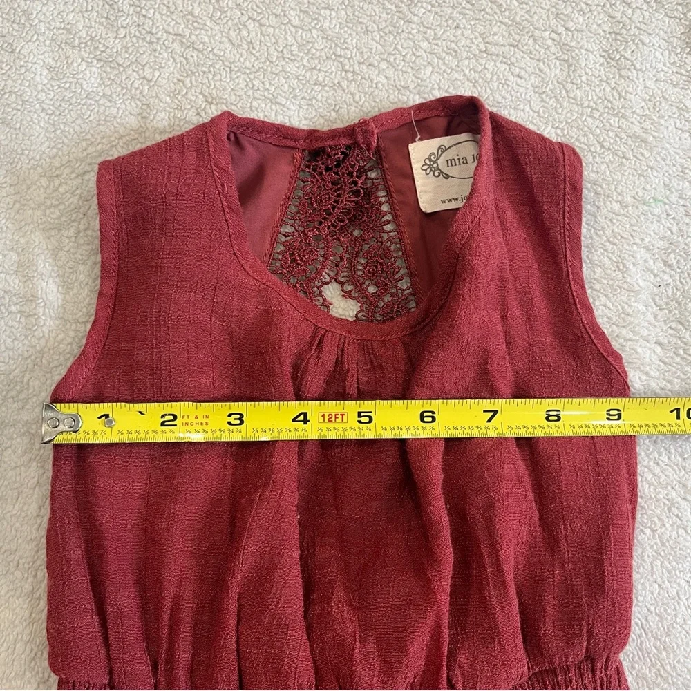 Joyfolie Mia Joy Girls Flowy Tiered Lace Gemma Dress in Mesa Rose Size 4